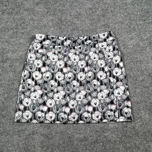 Ep New York Golf Skort Womens Medium Black White Dot Floral Moisture Wicking